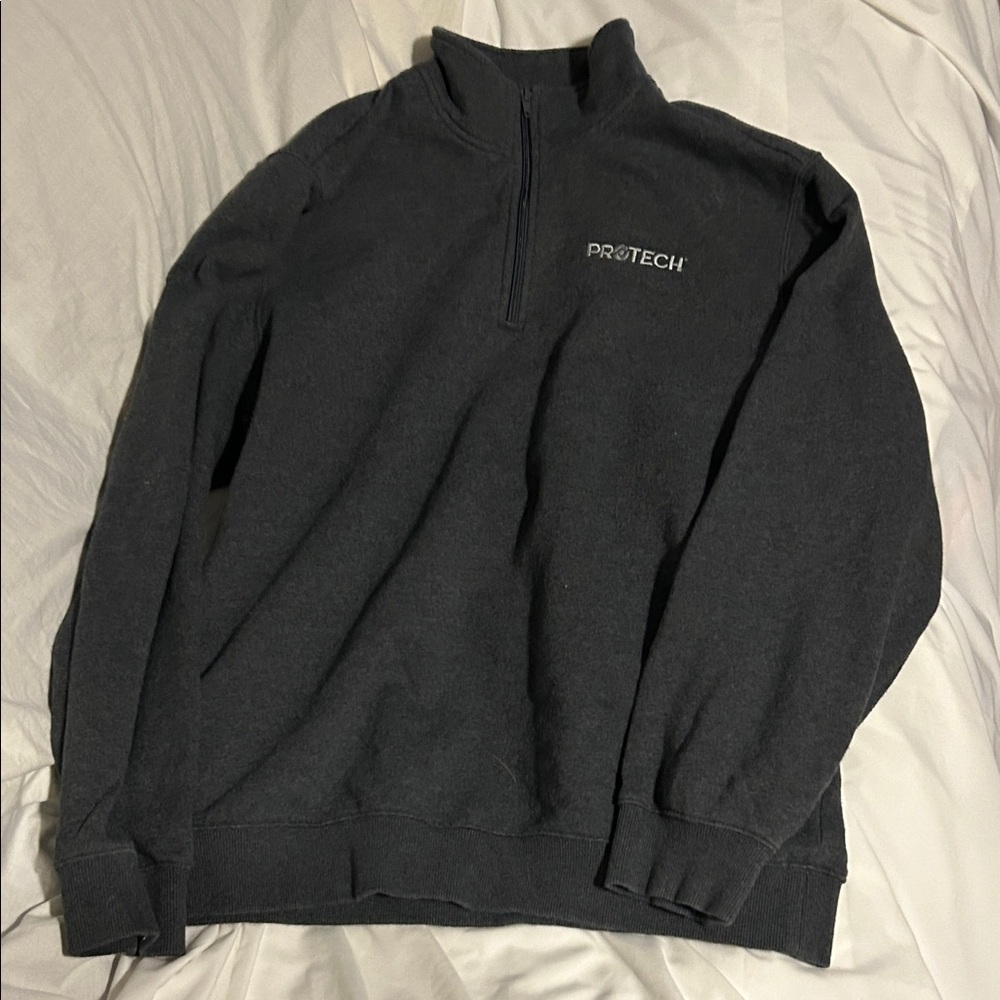 Grey long sleeve women’s  Protech XL sweatshirt w/ neck zip